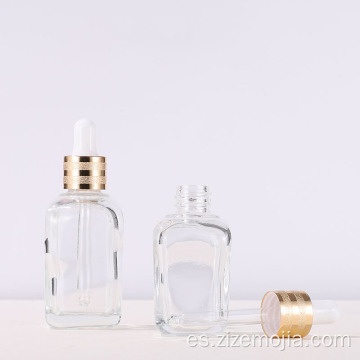 Botella de vidrio cosmética cuadrada de 30 ml para aceites esenciales